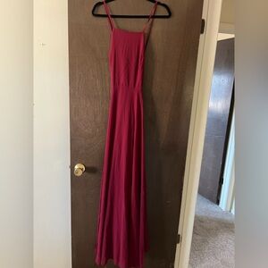 Lulu's One Shoulder Burgundy Dress